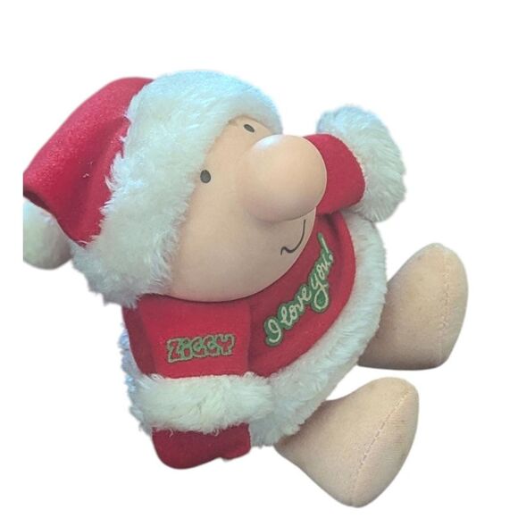 VINTAGE 1987 Ziggy Christmas Plush Doll Santa "I Love You" American Greetings - Picture 3 of 6